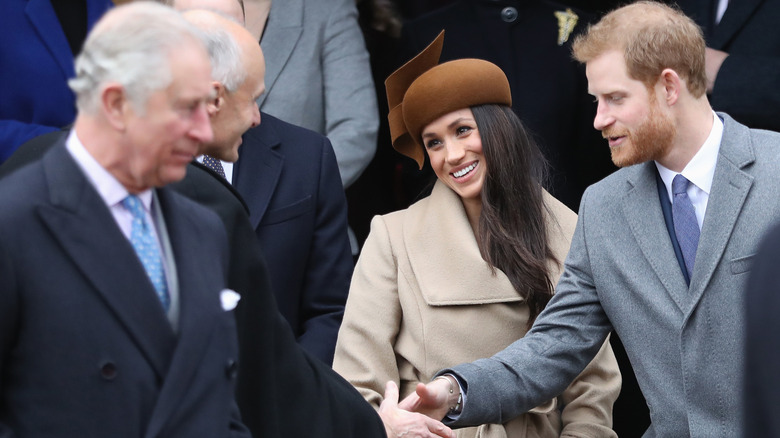 Meghan, Harry with Charles