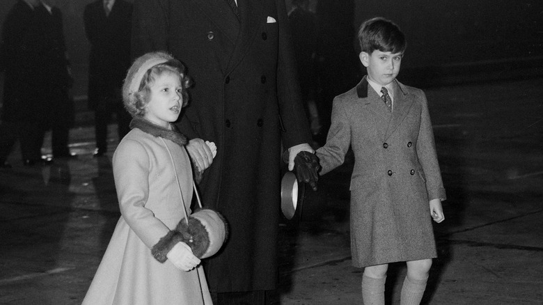 Princess Anne, King Charles as children 
