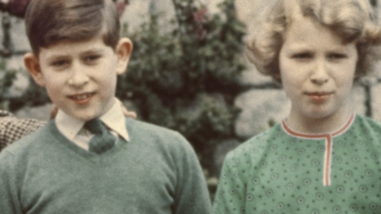 Prince Charles, Princess Anne as children