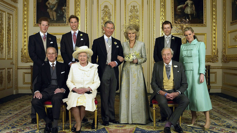 Official portrait of Camilla and Prince Charles wedding. 