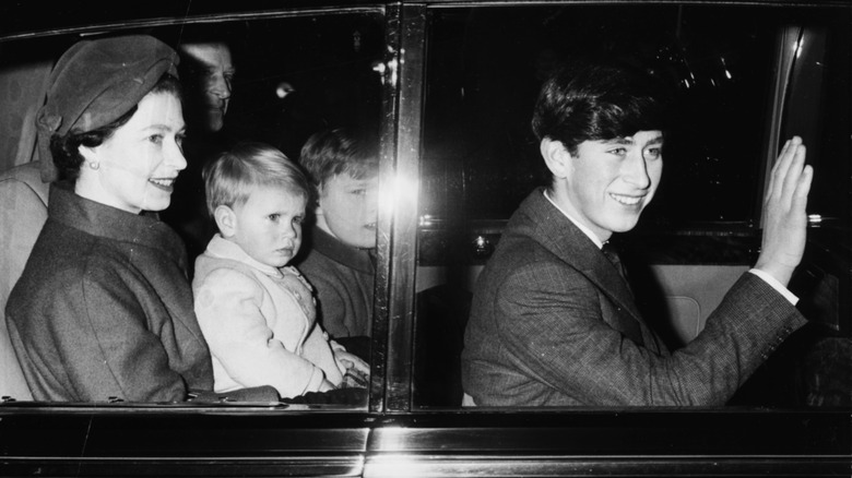 the royal family in car