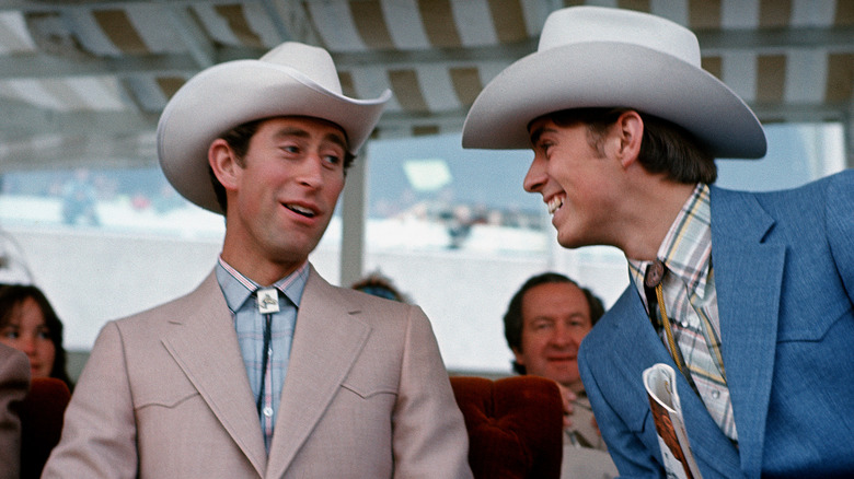 Prince Charles and Prince Andrew laughing