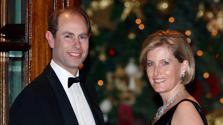 Prince Edward, Sophie smiling, dressed formally