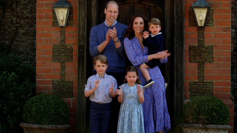 Prince George with his family 