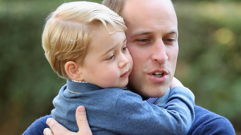 Prince George with his father at 2 years old 