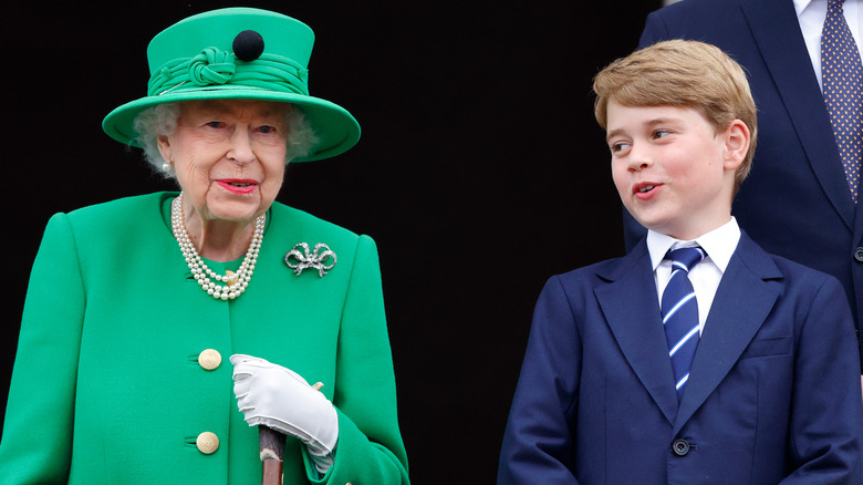 Prince George with Queen Elizabeth 