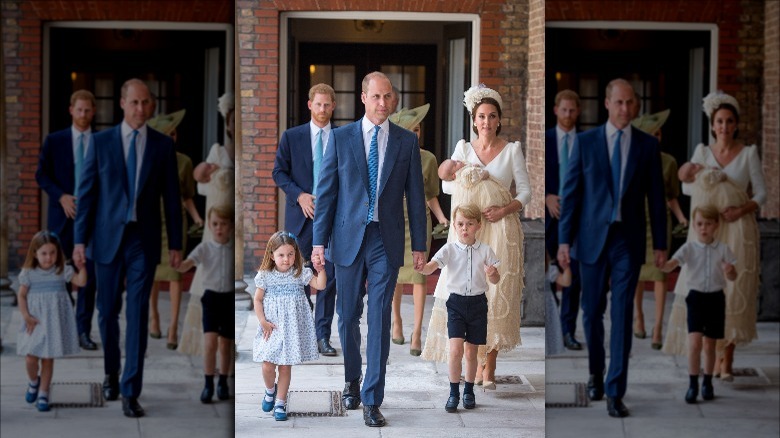 Prince William and Kate Middleton with Prince Harry and their children