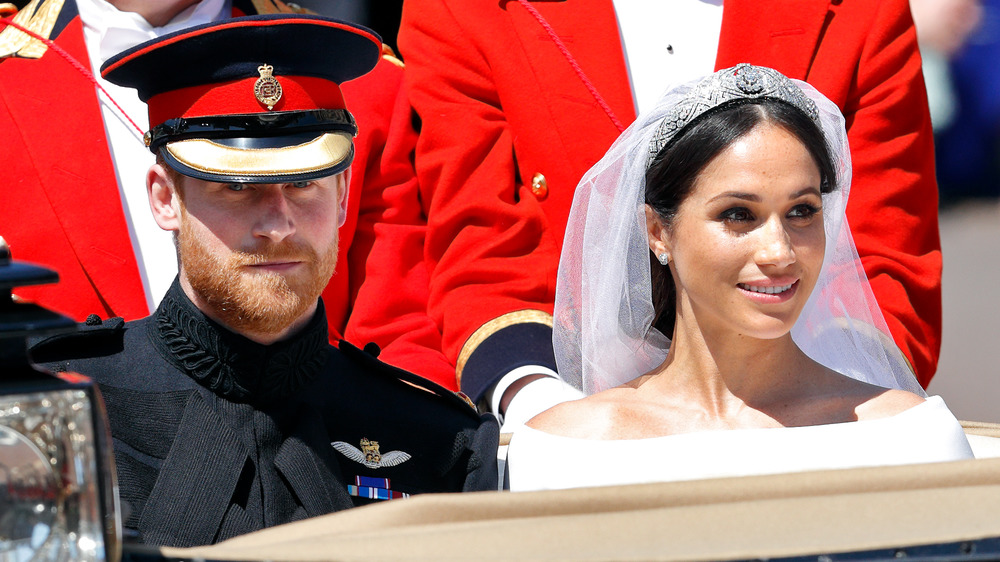 Prince Harry and Meghan Markle on their wedding day