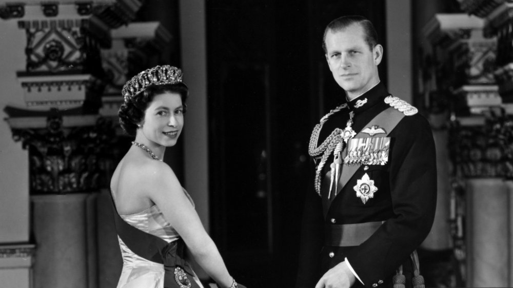 Queen Elizabeth and Prince Philip at their home in 1957