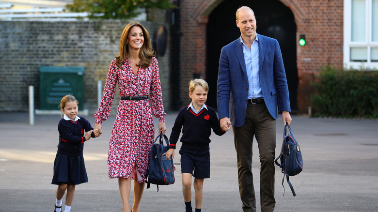 Princess Charlotte, Kate Middleton, Prince George, and Prince William