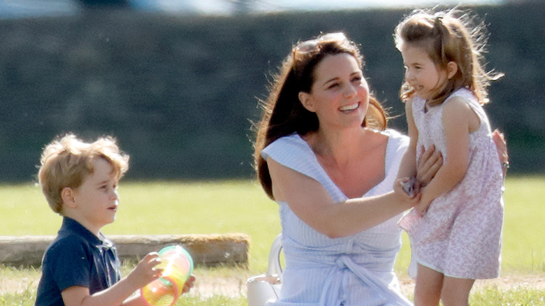 Prince George, Kate Middleton, and Princess Charlotte