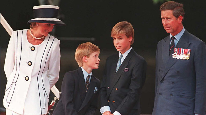 Princess Diana, Princes Harry, William, and Charles