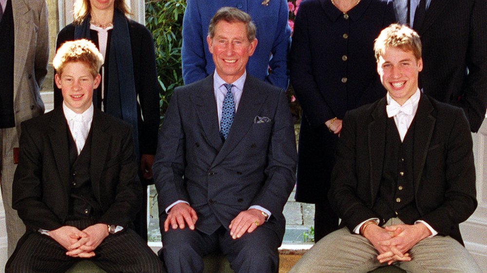 Prince William and Prince Harry with their father Prince Charles