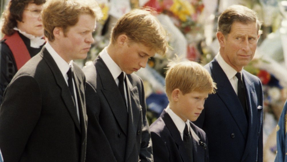 young Prince William and Prince Harry with their father Prince Charles