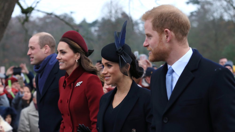Prince William and Prince Harry, with Duchess Kate and Duchess Meghan 
