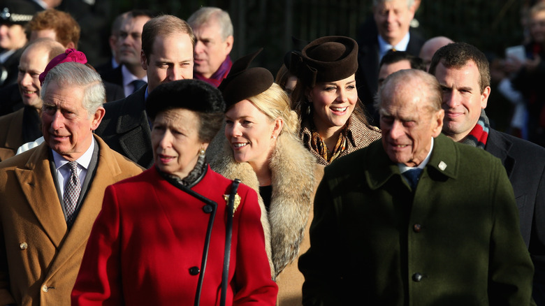 Member of the royal family walking in a group