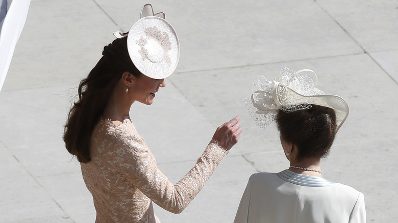 Princess Anne and Kate Middleton from the back