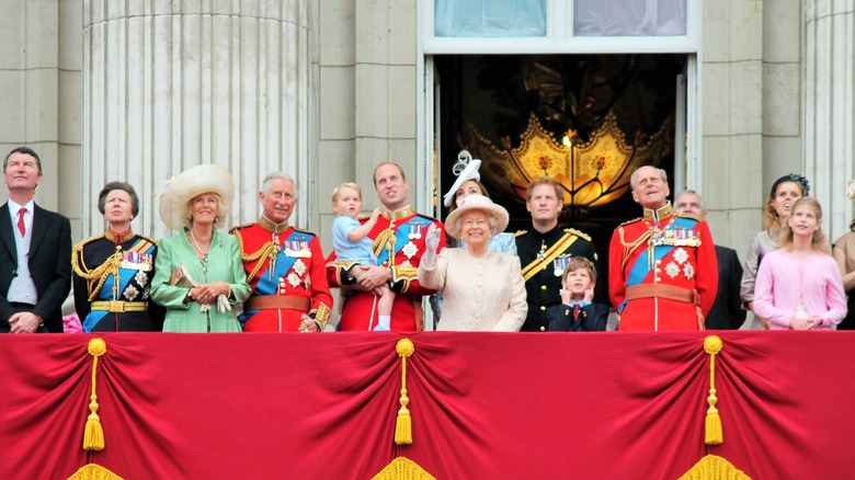 Royal family on grandstand