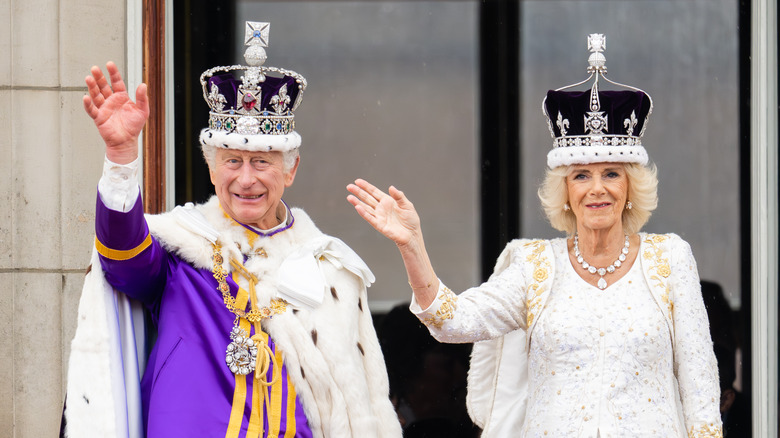 Camilla and Charles waving 