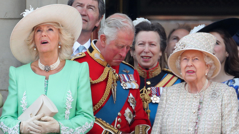 Camilla, Charles, Anne, Queen Elizabeth