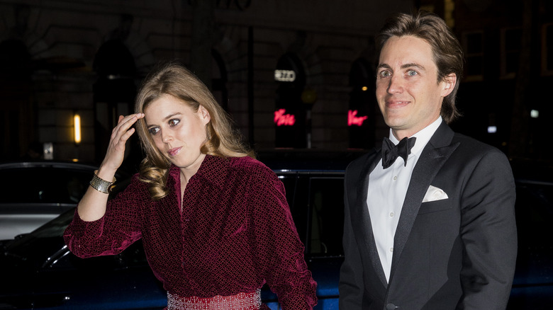 Princess Beatrice's fiance Edo Mapelli Mozzi and Beatrice, March 2019