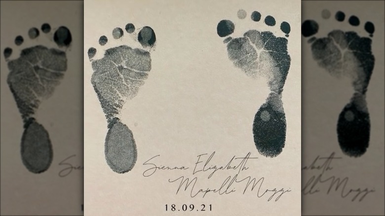 Footprints of baby Sienna Elizabeth Mapelli Mozzi 