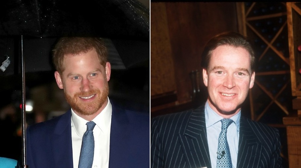 Prince Harry and Major James Hewitt, split image