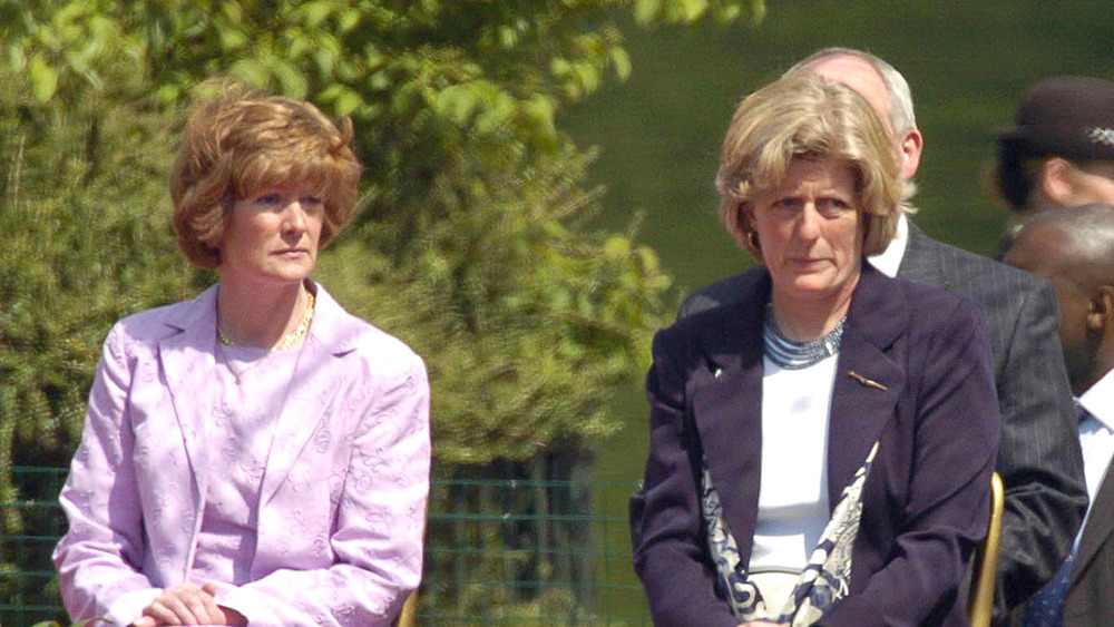 Sarah Spencer and her sister at Princess Diana's funeral