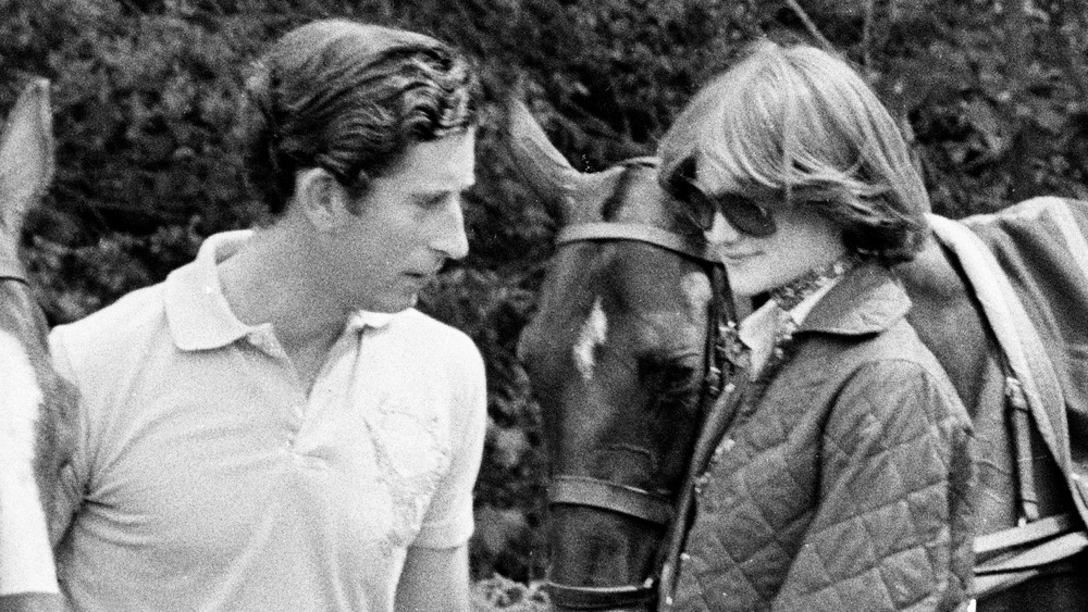 Prince Charles and Sarah Spencer at a polo club in 1977