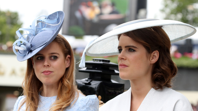 Princesses Eugenie, Beatrice wearing hats