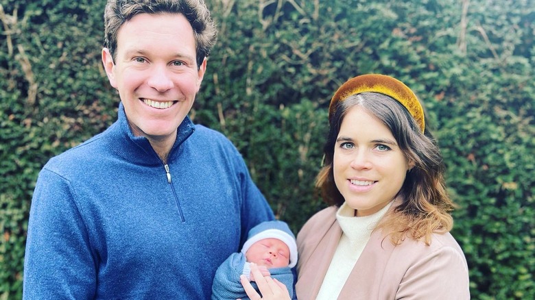 Eugenie and Jack Brooksbank with August