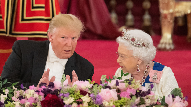 Queen Elizabeth at dinner with Trump