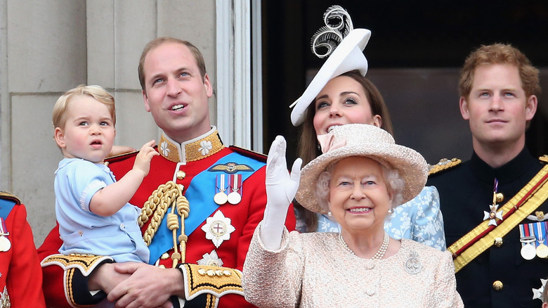 Queen Elizabeth with Harry and William