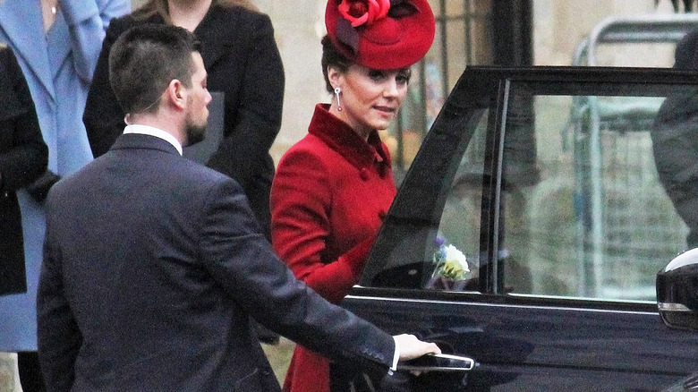 Princess of Wales enters vehicle