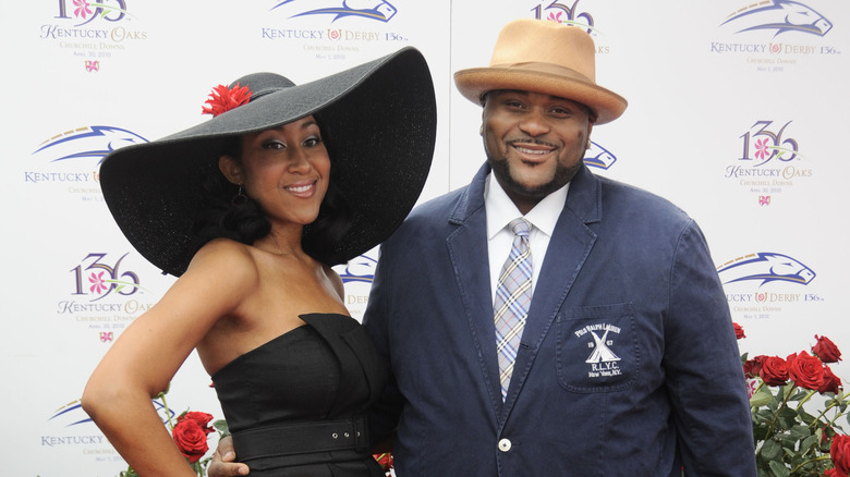 Ruben Studdard and Surata Zuri McCants wear hats to horse race