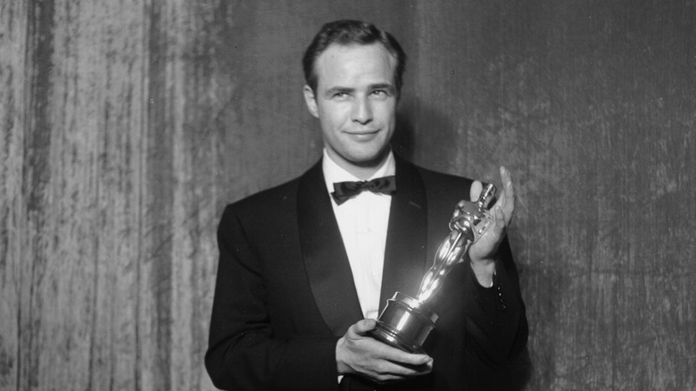 Marlon Brando with his Oscar 