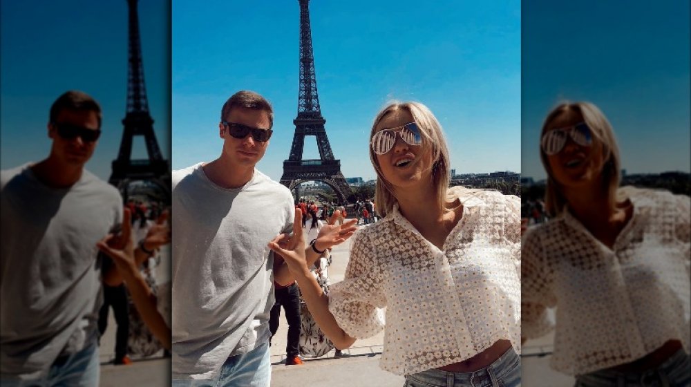 Sadie Robertson and Christian Huff at the Eiffel Tower