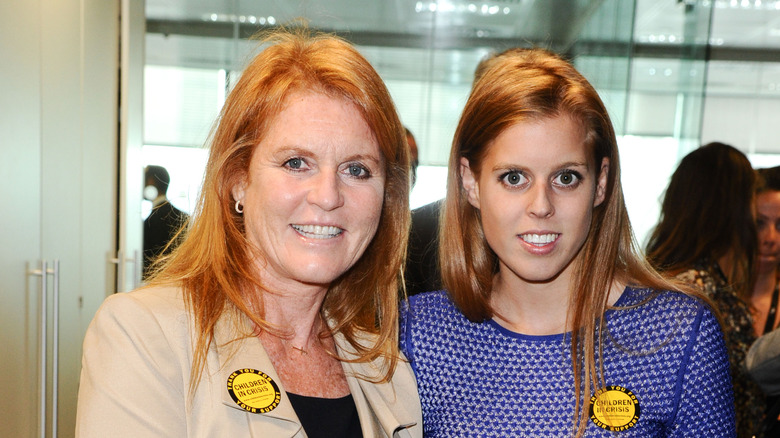 Sarah Ferguson and Princess Beatrice smiling