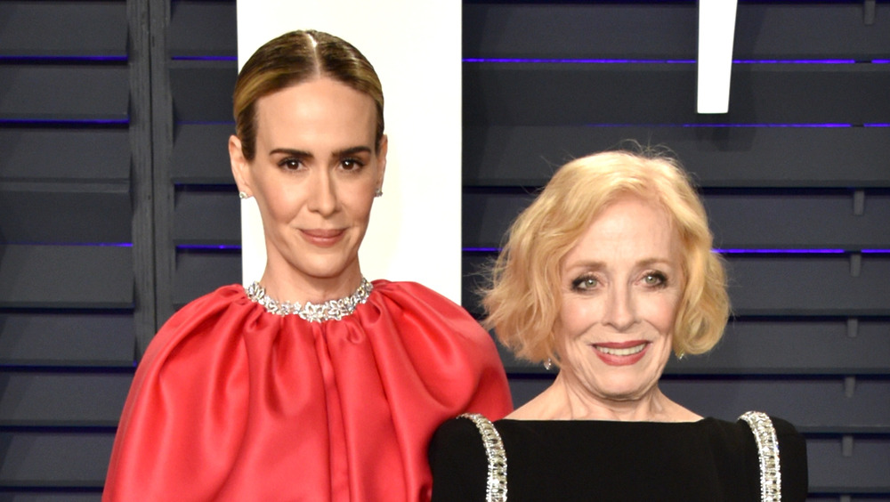 Sarah Paulson and Holland Taylor pose together on the red carpet