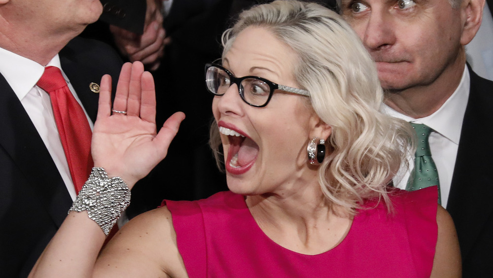 Krysten Sinema at a Trump State of the Union address