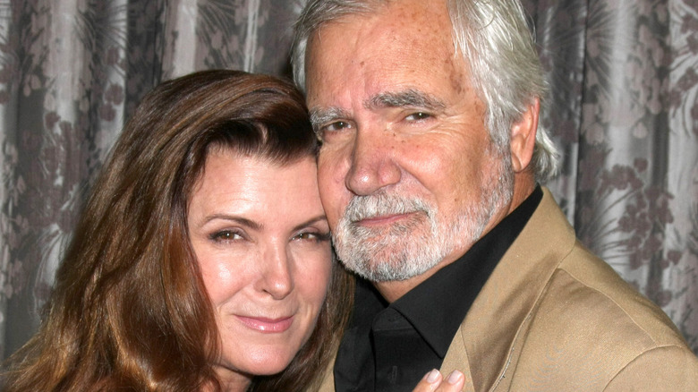 Kimberlin Brown and John McCook posing