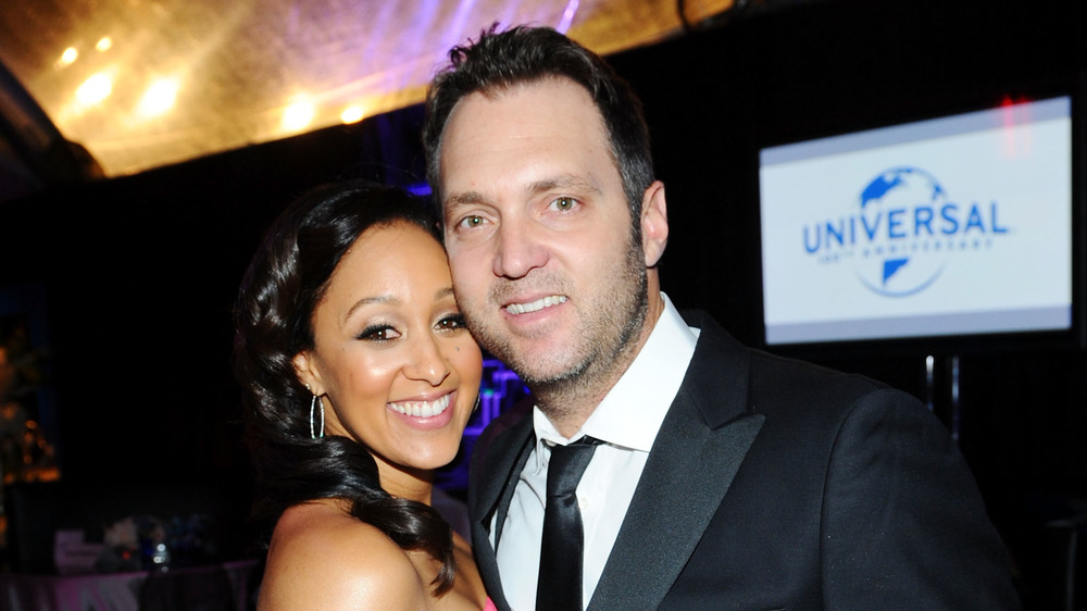 Tamera Mowry and Adam Housley at a Golden Globes party in 2012