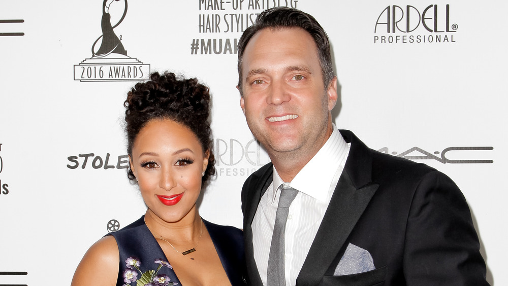 Tamera Mowry and Adam Housley at the Make-up Artists and Hair Stylists Guild Awards