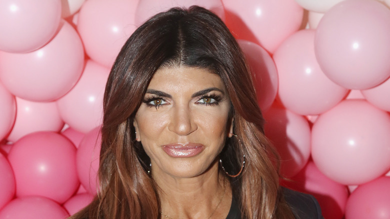 Teresa Giudice near pink balloons