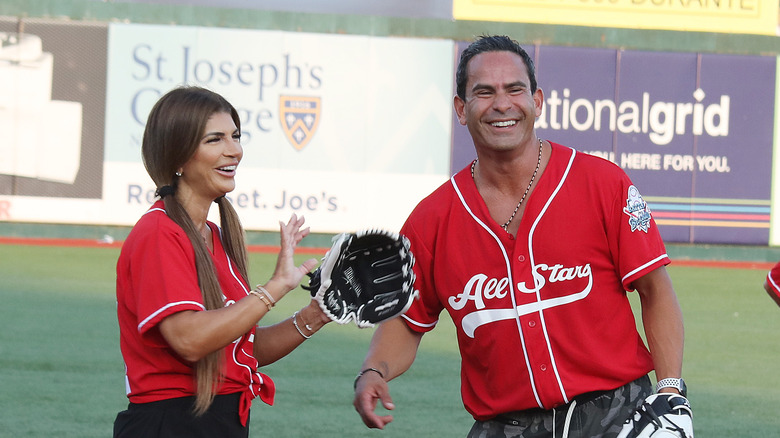 Teresa Giudice and Louie Ruelas laughing