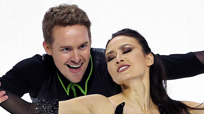 Evan Bates, Madison Chock performing together