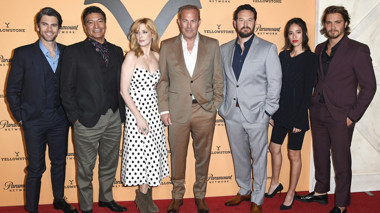 Kelly Reilly with the "Yellowstone" cast