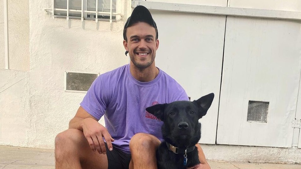 Ben Smith with a dog in Los Angeles