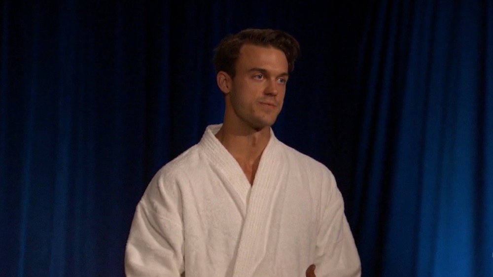 Ben Smith on The Bachelorette in a bathrobe