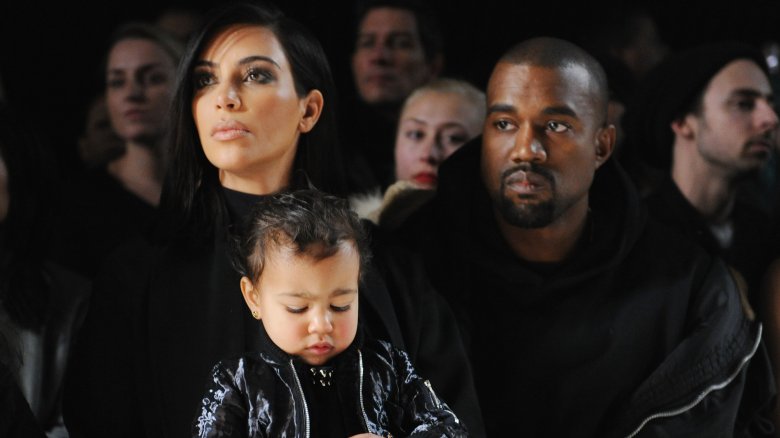 Kim Kardashian, Kanye West, and North West